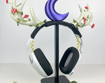 Moose Antler Headphone Attachment | Dryad Centaur Cosplay Horn and Ear | Gaming and Streaming Accessory