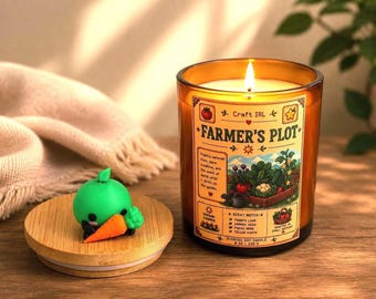 Stardew Valley Inspired Soy Candle with Junimo Buddy | Cozy Gamer Gift