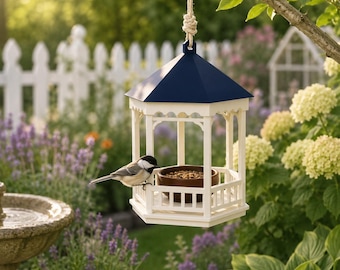 Gazebo Bird Feeder | Hanging Garden Bird Feeder | Cottage Garden Decor | Patio & Porch Bird Feeder | Bird Lover Gift