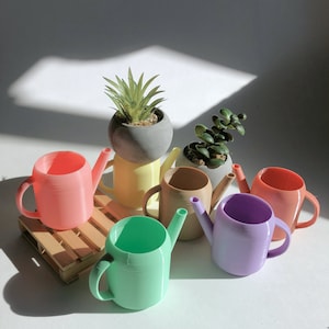 Mini Garden Tools Set | Plant Lover Gift | Mini Shovel, Mini Rake, Mini Watering Can | Small Watering Can