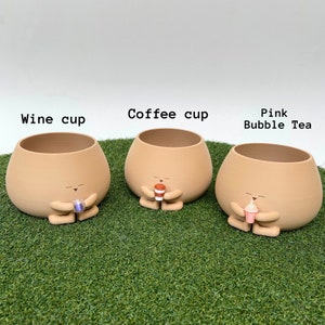 Gemütlicher Topf, der Getränk-Pflanzer hält Wein Kaffee Bubble Tea für Pflanzenliebhaber Bild 4