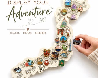 Country Travel Pin Display Board | Custom Country Wall Pin Board | Enamel Pin Display | Travel Souvenir Organizer | Wanderlust Gift