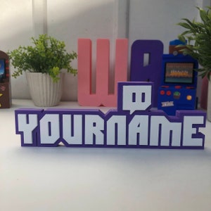 Personalized Twitch Name Tag | Twitch Streamer Gift | Twitch Shelf Decor | Twitch Background Decor