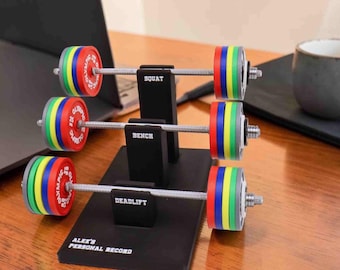 Personal Record Tracker Desk Stand | Fitness Progress Organizer | Workout Log Display for Gym Enthusiasts