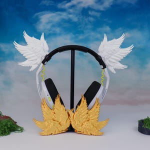 Archangel Wings Headphone Attachment | Angelic Headset Accessory | Streamer Gamer Gift and Decor