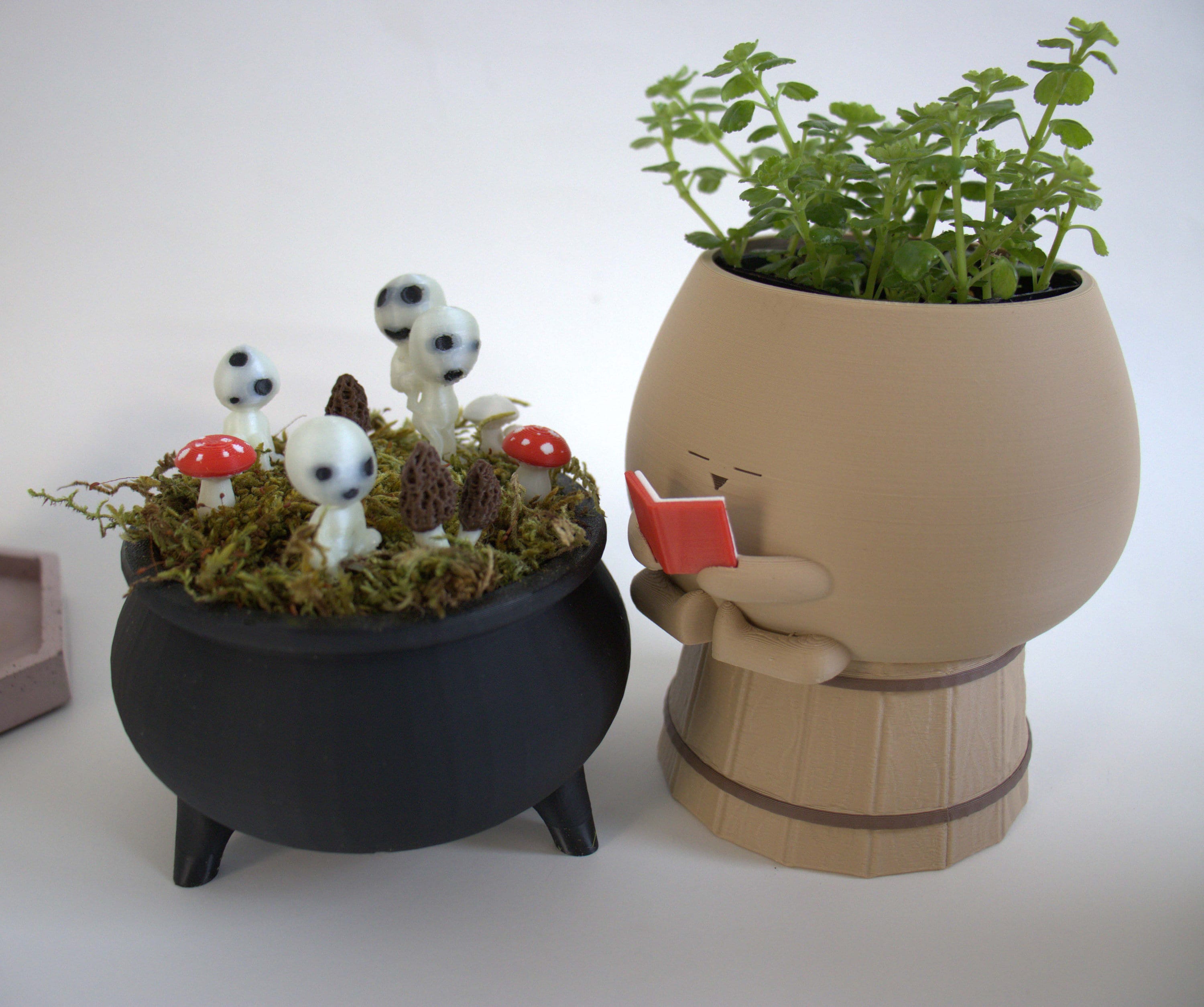 Reading Book Planter Pot, Bookworm Planter, Gift for Book/Plant Lover