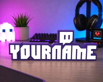 Personalized Twitch Name Plate | Streamer Desk Decor