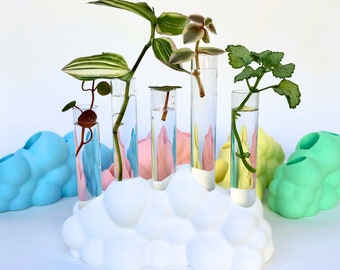 Cloud Propagating Station | Tube Vase for Plant Cuttings | Cute Soft Aesthetic Pastel Bubble Decor