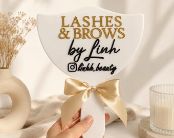 Custom Lash & Brow Photo Prop | Personalized Beauty Salon Sign | 3D Printed Branding Mirror | Lash Tech Content Prop | Esthetician Gift