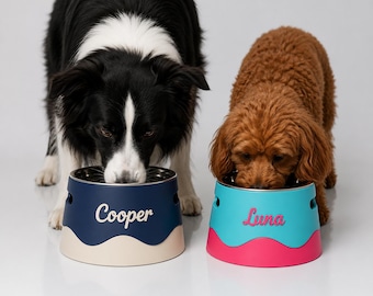 Raised Dog Bowl, Modern Design, Minimal Elevated Pet Bowl,  Large and Medium Sized Dog, Ergonomic Feeding Station