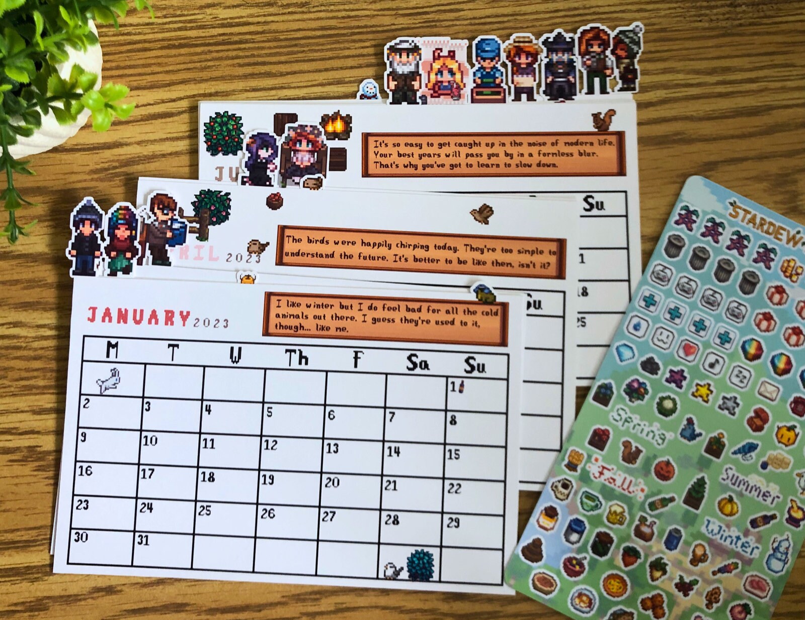 Stardew Valley Kalender 2023 Sticker Planner und Staffelei - Etsy.de