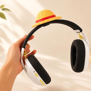 Anime Headphone Hat Attachment, gaming headset decor, anime fan mini hats, streamer desk accessory, custom 3D printed headphone decor