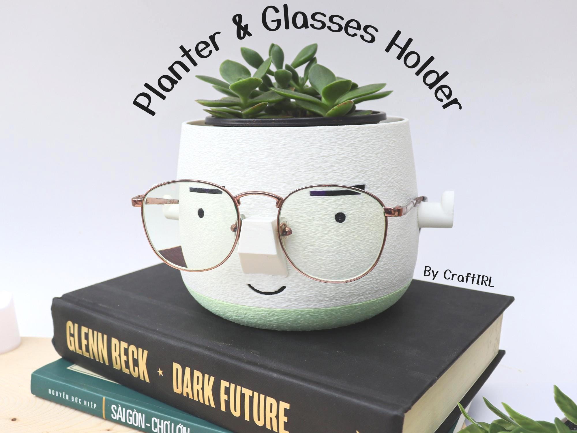 Mr. Square Brow Indoor Planter | Hold Eyeglasses and Sunglasses | Fun  Friend Teacher Gift - Etsy