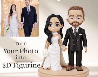 Custom Stylized Chibi 3D Figurine | Wedding Cake Topper, Anniversary Gift, Custom Trophy| Animated Personalized Gift