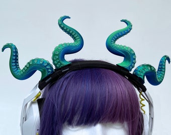 Tentacles Horn Headphone Attachment | Sea Creature Headset Accessory | Twitch Streaming Props