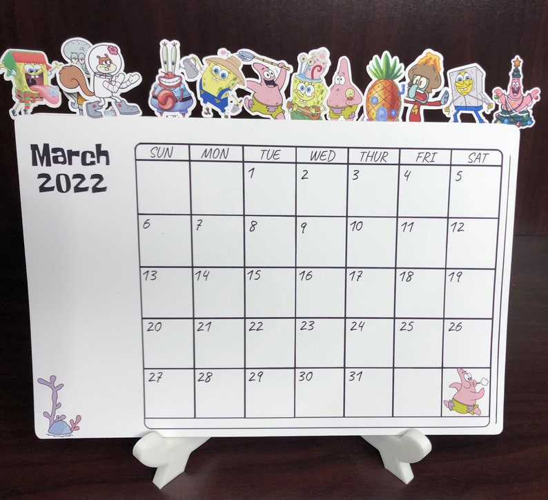 Spongebob Inspired 2022-2023 Calendar Holiday and Planner | Etsy