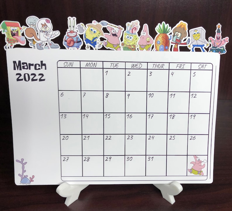 Spongebob Inspired 2022-2023 Calendar Holiday and Planner | Etsy