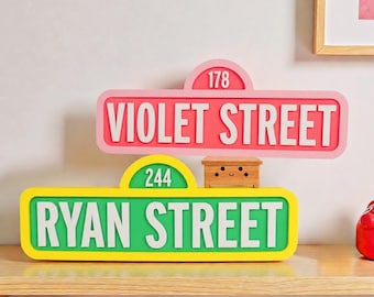 Personalized Street Style Name Sign – Custom Birthday Party Decor for Kids