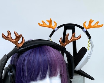 Mini Antlers Headphone Attachment | Dryad Antlers Headphone Accessory | Streaming Props