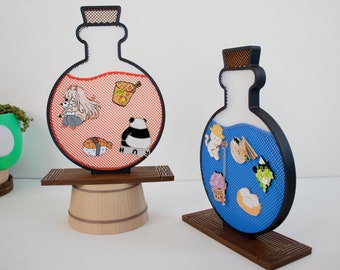 Potion Bottle Pin Display | Health and Mana Potion Pin Board