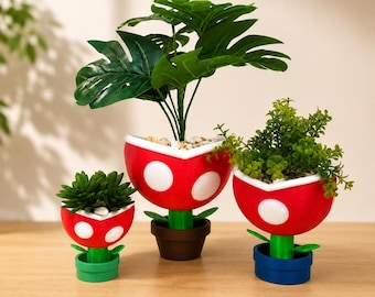 Piranha Plant Planter | Mario Planter | Cool Planter | Fun Mario Decor| Fun Mario Gift