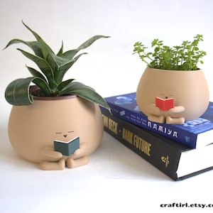 THE ORIGINAL Cozy Pot Reading Book | Bookworm Planter | Gift for Book and Plant Lover