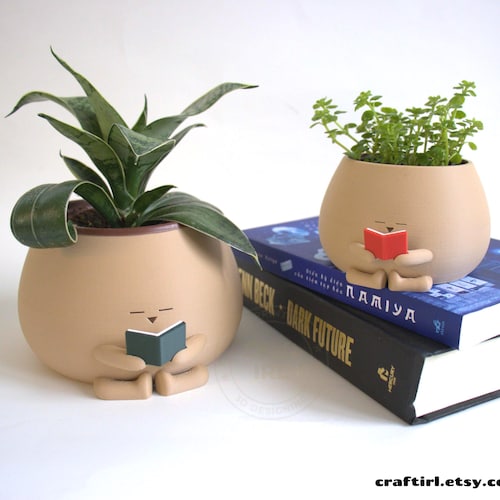 THE ORIGINAL Cozy Pot Reading Book | Bookworm Planter | Gift for Book and Plant Lover