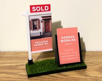 Vertical Realtor Business Card Holder | Real Estate Agent Business Card Display | Gift for Real Estate Agent