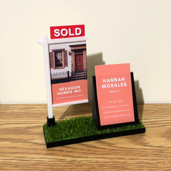 Vertical Realtor Business Card Holder | Real Estate Agent Business Card Display | Gift for Real Estate Agent