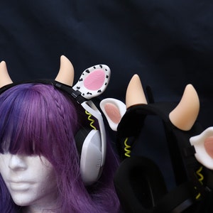 Cow Ears and Horns Headphone Attachment