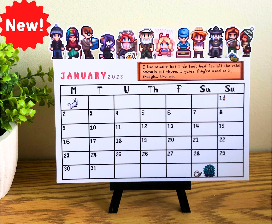 2024 Stardew Valley Calendar Sticker Planner and Easel Etsy Singapore
