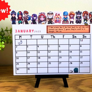 2024 Stardew Valley Calendar | Sticker Planner and Easel included | Perfect Gift for Stardew Valley Gamer