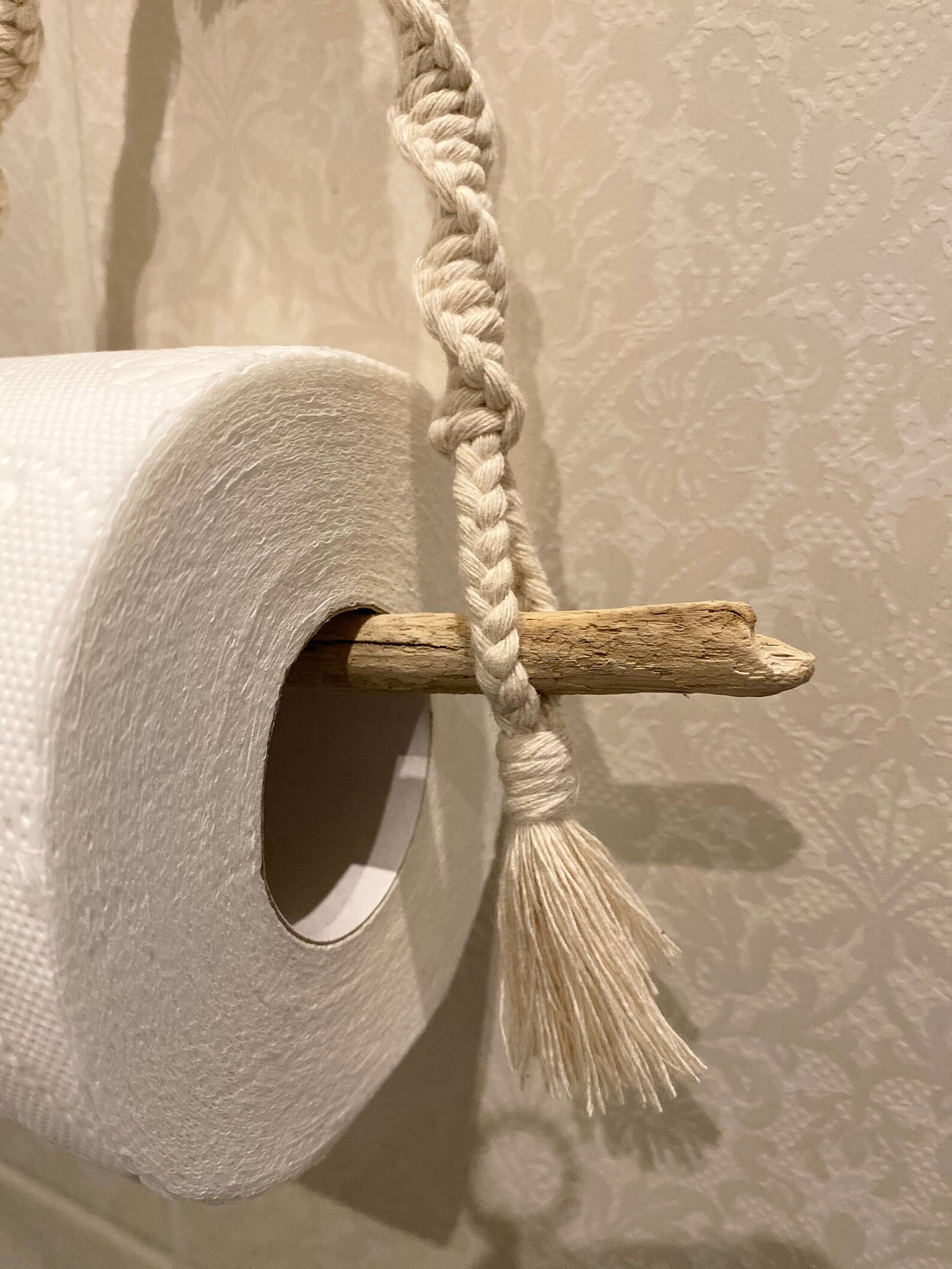 Macrame Driftwood Toilet Paper Holder / Wc Boho / WC Etsy