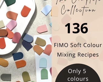 Paquete de recetas de arcilla blanda FIMO / Fimo / Recetas de colores para arcilla polimérica / Tutorial de mezcla de arcilla / Paleta de colores para arcilla polimérica / Descarga digital