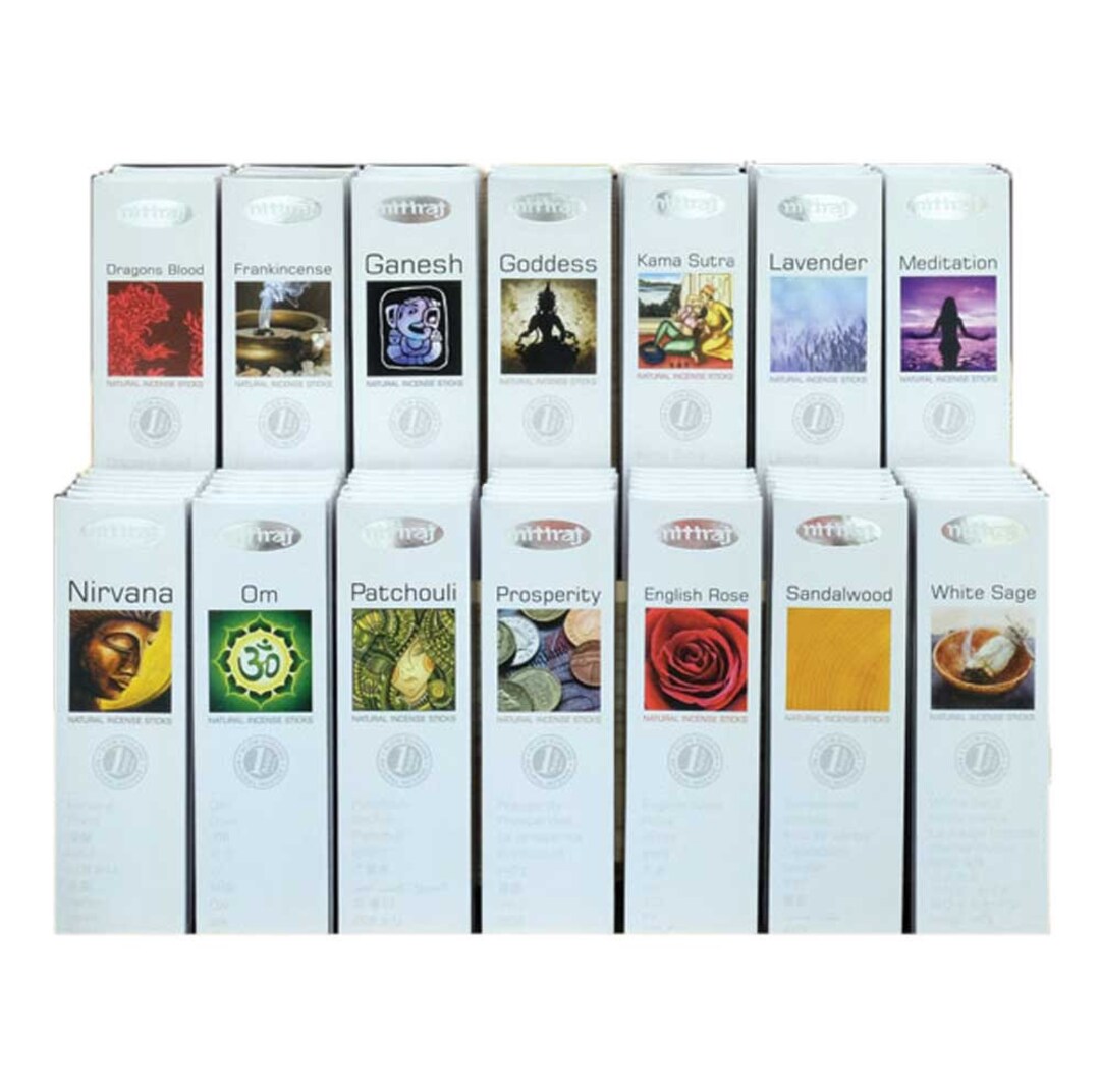 Nitiraj Natural Patchouli Incense Sticks - Slow Burning 1 Hour 2-Pack