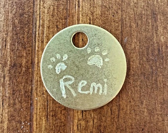 Gold Paw Print Tag