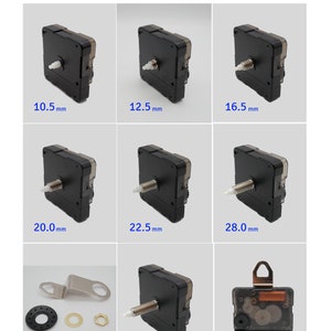 Silent quartz clock movement - shaft of your choice - for DIY, wall clock - without ticking - silent - all lengths - New - Quartz clock movement - Young-Town shaft