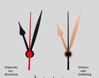 Set di lancette 6 cm - oro nero - in alluminio - 60 mm - per riparazione orologio da tavolo orologio da parete fai da te - compatibile - set di lancette orologio