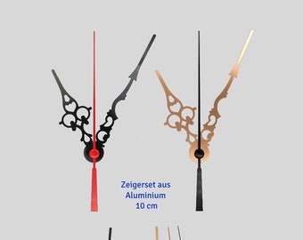 Zeigersatz 10 cm - schwarz gold - aus Aluminium - 100 mm - für DIY Wanduhr Tischuhr Reparatur - kompatibel - Uhrzeiger Set kaufen