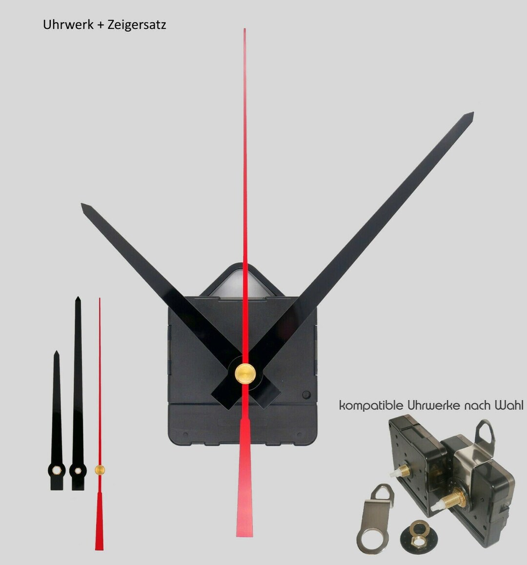 Sporgo 24 mm movimento per orologio da parete: movimento radio DCF con set di 4 lancette, orologio da parete silenzioso, movimento di ricambio per orologio da parete, orologio da parete silenzioso
