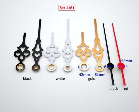 Set Di Lancette 10 Cm - Oro Bianco Nero - In Alluminio - Per Riparazione Fai Da Te Orologio Da Parete Orologio Da Tavolo - Compatibile - Acquista Un Set Di Lancette - Italia - Foto 3