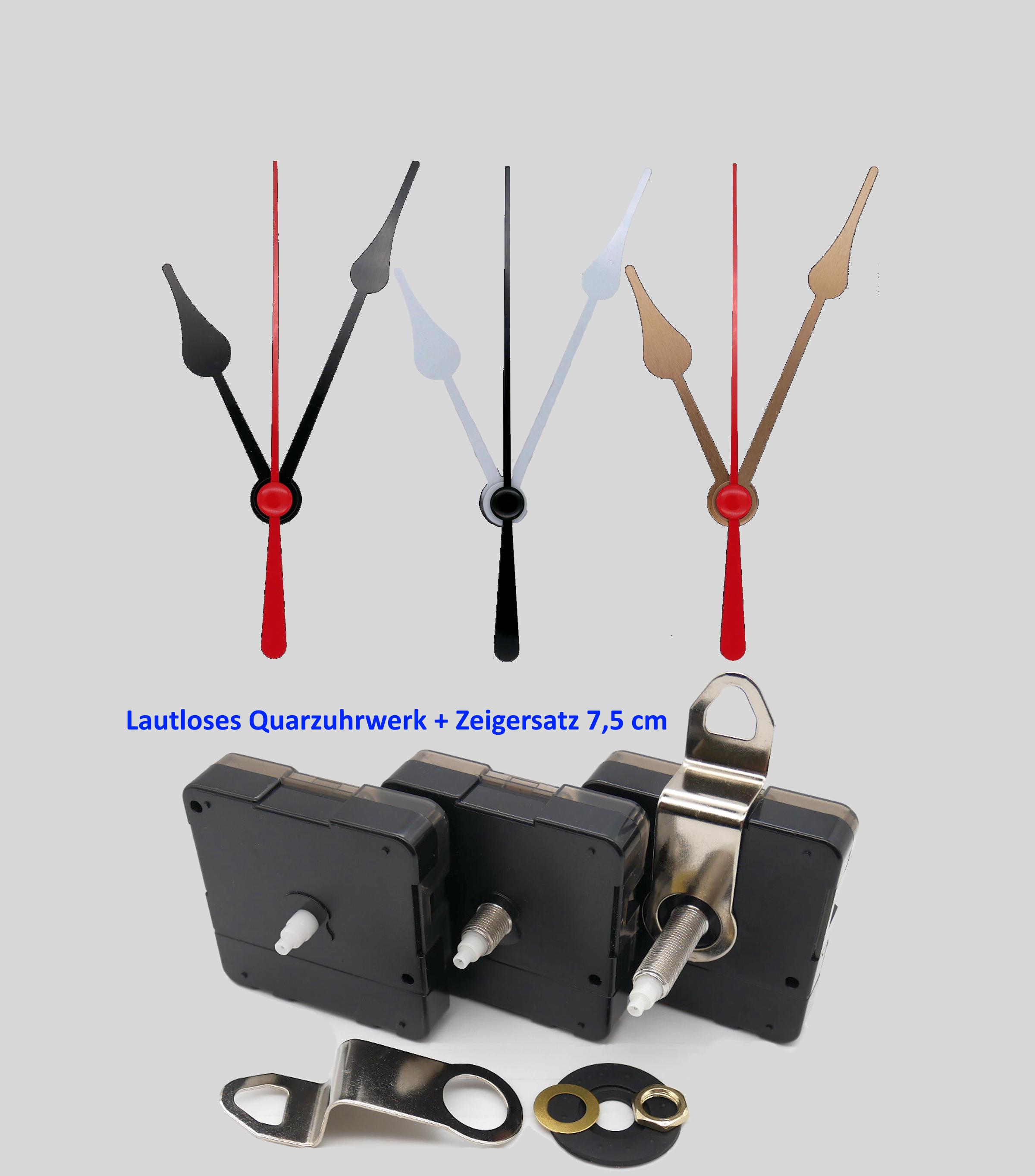 Lancette per orologio in alluminio Nero opaco / lunghezza
