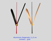 Hand set 12 cm - black gold - made of aluminum - 11.5 cm - for DIY wall clock clock repairs - compatible - clock hand set