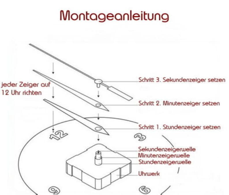 Quarz Uhrwerk lautlos Welle nach Wahl für DIY, Wanduhr ohne ticken geräuschlos alle Längen New Quarzuhrwerk Young-Town shaft Bild 5