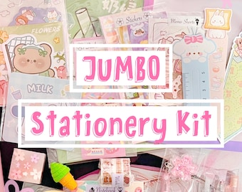 JUMBO Kawaii Stationery Set | Cute Journaling Bundle | Japanese School Supplies | Huge Stationery Grab Bag | Pen Pal Scrapbooking Journal