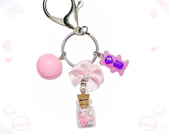 Pastel Resin Charm Keychain | Macaron, Gummy Bear, Cork Bottle Charms