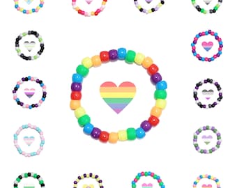 Pride Flag Kandi Bracelet: Queer Rave Jewelry