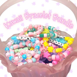 Pastel Kawaii Kandi Bracelets Bundle Cute Kandi Bracelets Grab