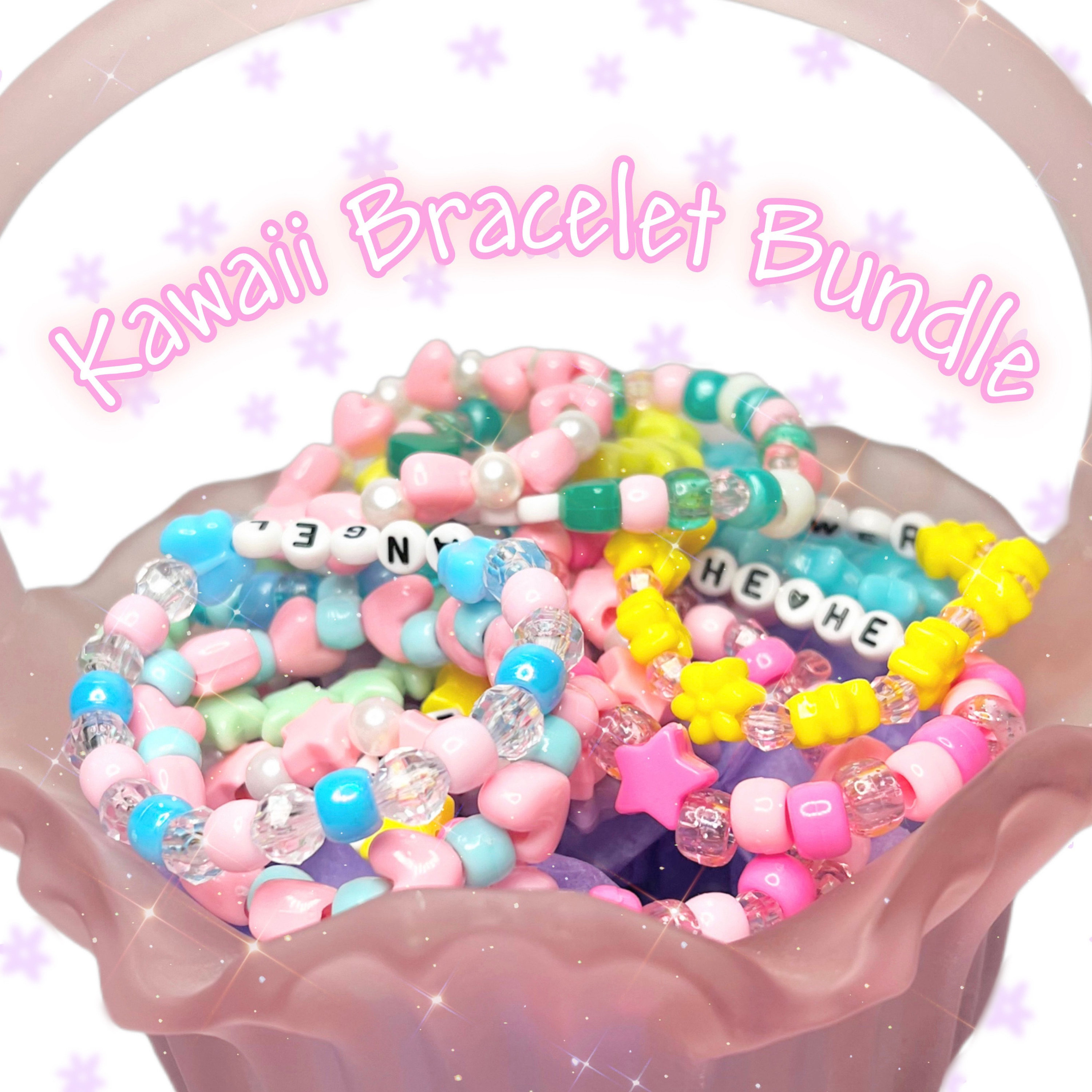 Pastel Bracelets, Kawaii Bracelets, Kawaii Kandi, Rave Kandi