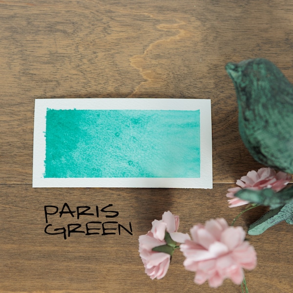 Paris Green non-toxic Handmade Watercolor Paint 1 half pan